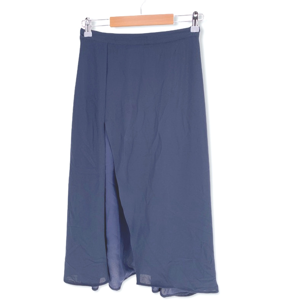 NWT Wildfox Womens S Chiffon Navy Blue Skirt Open Front  Swim Cover